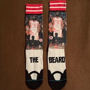 Stance James Harden Red and Black 'The Beard' Basketball Socks